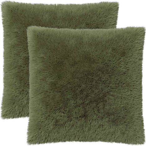 Federa 2 pcs HEERLEN Verde 60 x 60 cm Fleece PV vidaXL