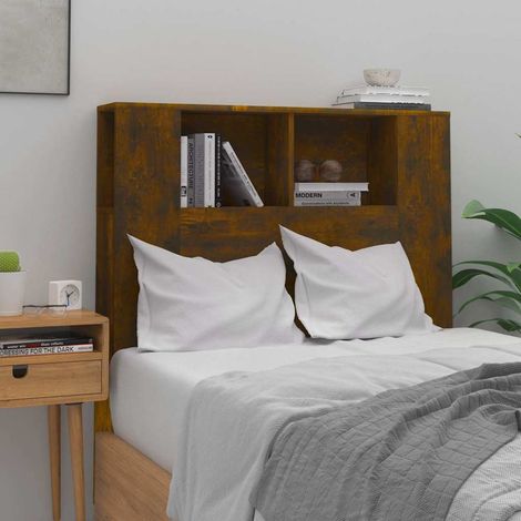 vidaXL Mueble cabecero roble ahumado 100x18,5x102,5 cm (1/5)