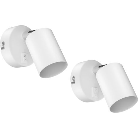 2 Applique murale, Interrupteur intégré, Douille GU10, Tête orientable, Salon Cuisine Bureau (1/5)