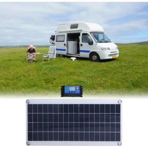 Panneau solaire flexible 8 W, module de contrôle solaire 30 A pour voitures, camping-cars, bateaux, toits-terrasses et camping. (1/5)