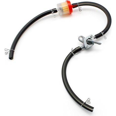 Kraftstofffilter, 1 Kraftstoffschlauch, 6 Kraftstoffschlauchklemmen, 1 Kraftstoffschalter, 3 Kraftstoffschläuche, für Motorrad, Auto, Roller (1/5)