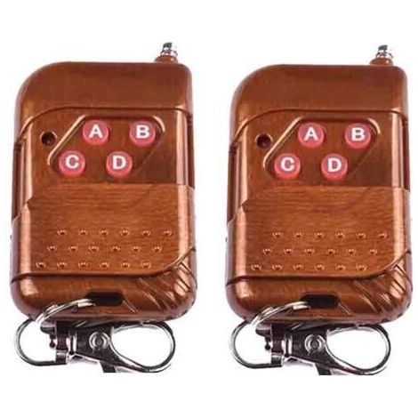 Télécommande radio 433 MHz pour portes coulissantes, quatre boutons, acajou (1/3)