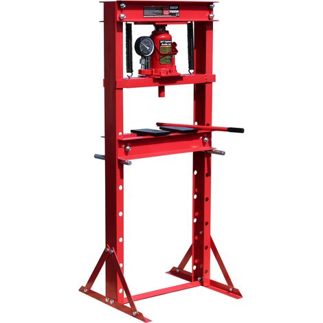 Wiltec – Presse hydraulique 20 t avec manomètre – Dimensions 680 x 600 x 1500 mm – Réglage de la surface de pression – Pour ateliers professionnels (1/2)