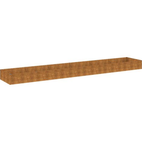 Portavaso per fioriera aiuola rialzata piante fiori terrazzo giardino giardino 579 x 100 x 36 cm acciaio corten marrone 020039460