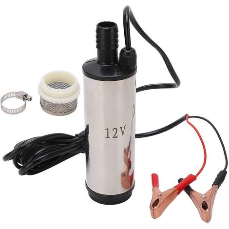 12-V-Gleichstrom-Mini-Kraftstoffpumpe mit Filter, Edelstahl, Dieselkraftstoff-Transferpumpe 45–50 l (1/4)