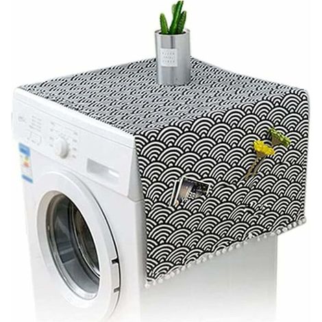 Housse pour lave-linge 55 x 130 cm Housse anti-poussière pour machine à laver avec poches de rangement des deux côtés- (1/5)