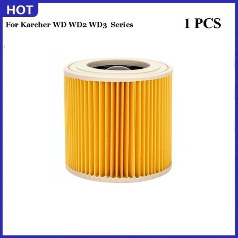Filtre HEPA (1 pièce) compatible avec les aspirateurs Kärcher WD, WD2, WD3, WD1, MV3 et MV2 (pièces détachées, WD2250, WD3.200, WD3.300, A2004, A2054, A2204, A2656). Accessoires inclus. (1/4)