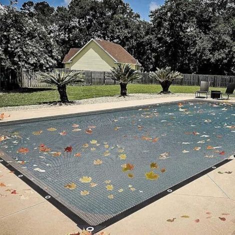 Filet de Protection Piscine 4x8m/5x10m Bâche Enterrée et Hors-Sol, Maille Fine, pour Piscines Hors-Sol Et Enterrées(black,4x8m) black 4x8m (1/5)