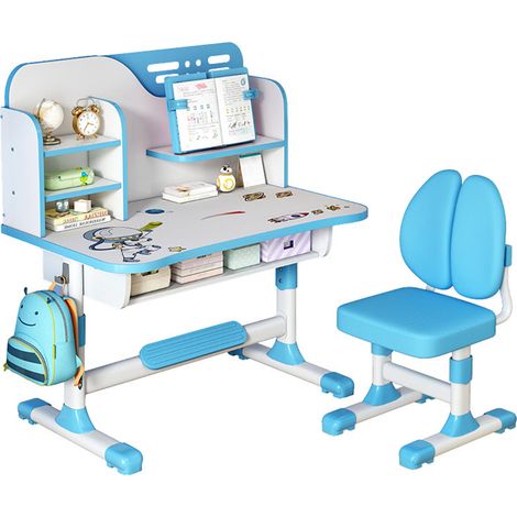 Bureau Enfant,Ensemble de chaises d'étude pour enfants,BLEU,Chaise d'étude à hauteur réglable pour enfants avec motif astronaute (1/5)