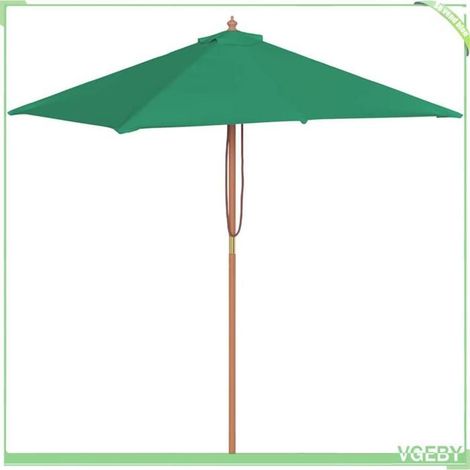 Parasol d'extérieur - FAFEICY - 44534 - Rectangulaire 150x200 cm - Mât bois 38 mm - Tissu polyester anti-UV (1/5)