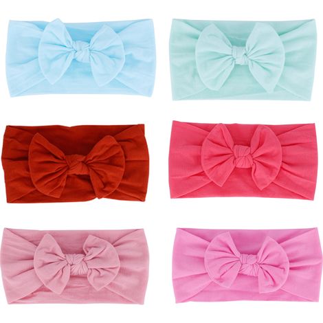 Bandeau bébé en nylon, bandeau élastique avec nœud qd (1/5)