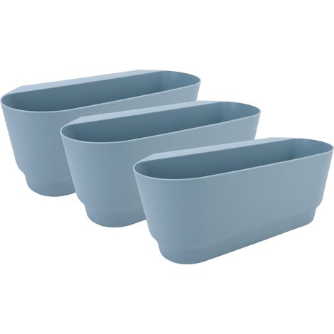 Supports suspendus pour pots de fleurs, style rustique, bleus, avec trous de drainage, pour balcons et fenêtres, pour balustrades et clôtures (1/5)