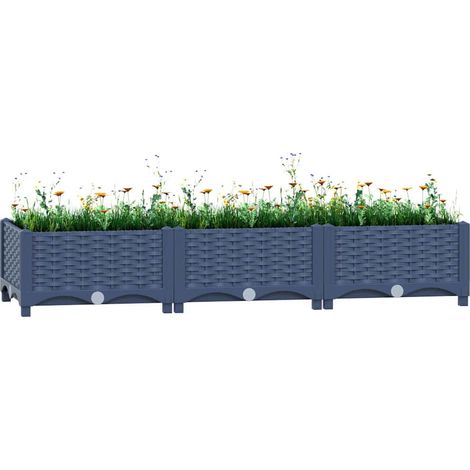 Fioriera Rialzata 120x40x23 cm in Polipropilene vidaXL (1/5)