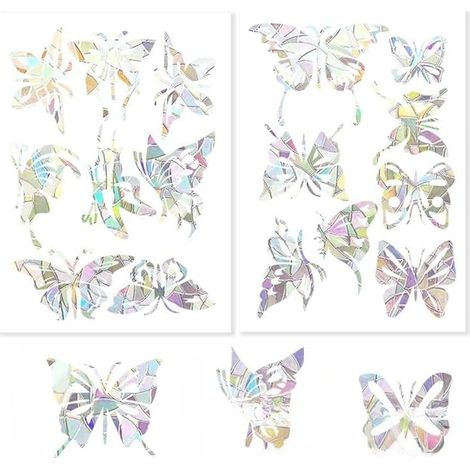 Lot of 4 PVC Prism Anti-Collision Window Stickers - Bird Protection - Rainbow - Circular Sun Catcher - Decoration for Bird Stops, Doors, Windows (1/5)