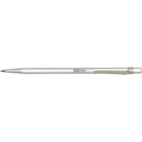 KS Tools - Pointe à tracer à corps 6 pans 5 mm avec clip d'accroche, L.145 mm - 300.0301