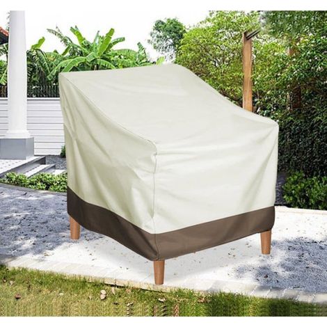 Housse chaise jardin - Lot de 2, 210D, imperméable, 80x85x91,5cm, beige Cuneary (1/5)