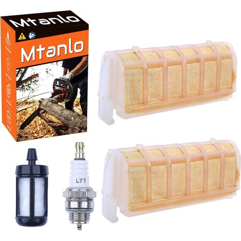 Filtre à air pour Stihl 021 023 025 MS210 MS230 MS250 MS180 1123 120 1613, filtre à air tronçonneuse pour Stihl MS250 avec bougie L7T/BPMR7A, filtre à essence, pièces de tronçonneuse (1/5)