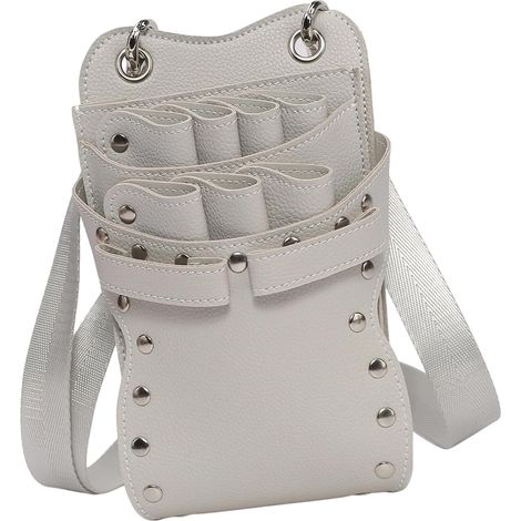 Sac de rangement pour ciseaux à 7 compartiments réglables avec clip de ceinture pour outils de coiffure professionnels (1/5)