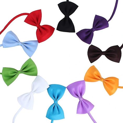 Lot de 10 nœuds papillon pour chiens et chats avec sangle ajustable (couleurs aléatoires) - FCY (1/2)