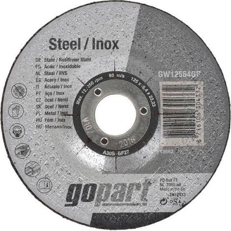 Disque à meuler Gopart 125 x 6.4 x 22.2mm