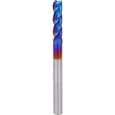 4-schneidiger Schaftfräser aus Wolframstahl mit NanoBlue-Beschichtung, CNC-Fräser mit geradem Griff (3,175 x 3,175 x 1 Zoll)