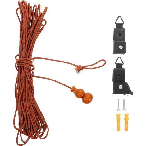 Kit de Cordon de Levage pour Store Vénitien, Système de Levage en Fer Épais, Compatible Stores Bambou et Fibres Végétales, Accessoires Complets pour Réparation, Couleur Aléatoire (1/5)
