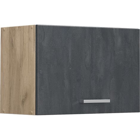 Pensile da cucina R-Line, Calcestruzzo nero, 60 cm Piatto, Vicco