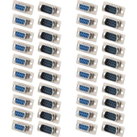 Connecteur RS232 DB9 Core femelle bleu, prise de moniteur, accessoire industriel, 40 pièces (1/5)