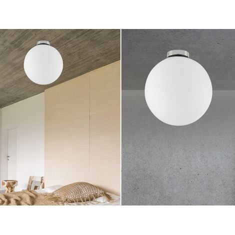 Kleine Deckenleuchte CITY 1 flammig Glaskugel Opal Weiß, Ø 15cm (1/5)