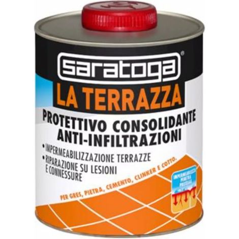 SARATOGA "LA TERRAZZA" salvaterrazza impermeabilizzante trasparente 1LT - 2,5LT - FORMATO: 2,5 Lt