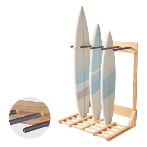 Support vertical pour planches de surf support en bois à 4 (1/5)