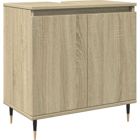 Armadietto da bagno rovere sonoma 58 x 33 x 60 cm grande spazio di archiviazione design industriale in legno sonoma 020049716