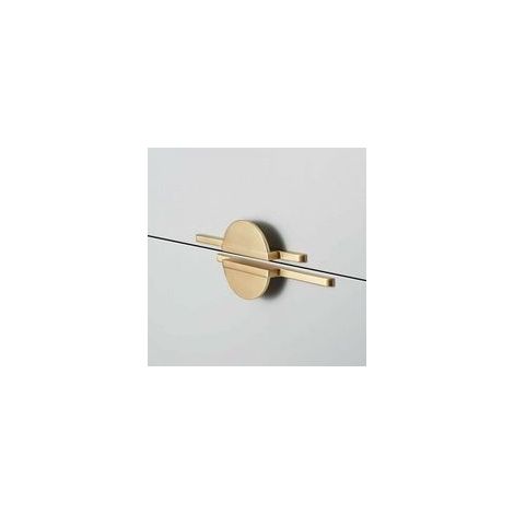 Poignée de meuble dorée 2 pièces – Entraxe 64mm – Aluminium laiton brossé – Longueur 190mm – Hauteur 22mm (1/5)