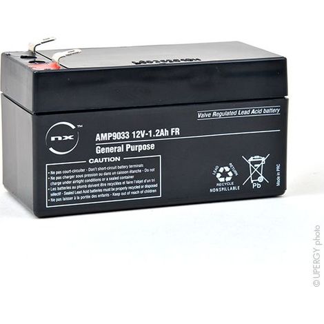 Batterie plomb AGM 12V 1.2Ah – Technologie étanche – Compatible avec NX S 12V-1.2Ah FR et autres modèles – Poids 0,52 kg – Enix Energies (1/3)