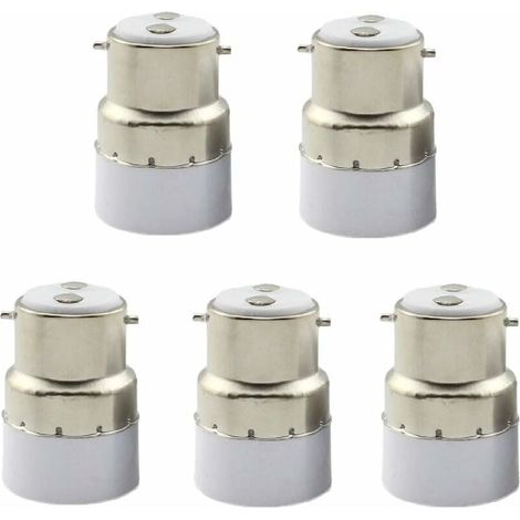 5er-Pack B22-auf-E14-Lampenfassung-Adapter. B22-Sockeladapter für Standard-E14-Lampenfassungen.