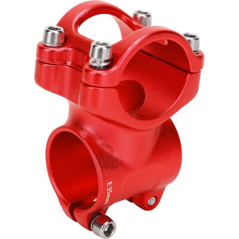 LUNJE 31,8 x 35 mm Fahrradlenker, kurzer Vorbau, Riser, Aluminiumlegierung, Hohlvorbau, Rot (1/5)