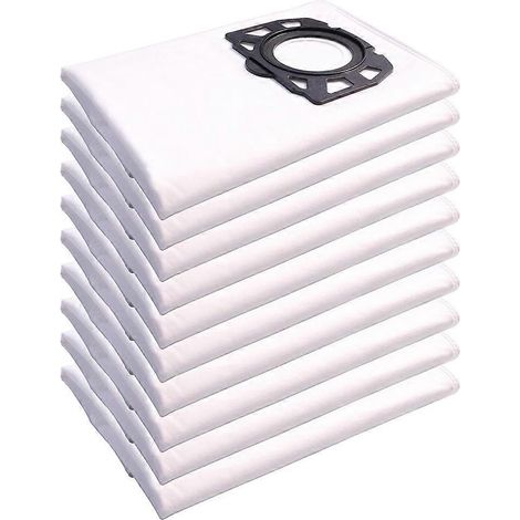 Lot de 10 sacs à poussière pour aspirateur Kärcher WD4, WD5, WD6, WD5P, WD6P, MV4, MV5 et MV6 (pièces de rechange). (1/5)