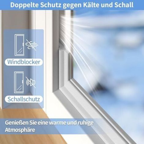 Fensterdichtungsband, selbstklebende Fensterdichtung für Spalten von 2 bis 7,5 mm an Fenstern und Türen, Fensterdichtungsband, Dichtungsband für Holzfenster, Kunststofffenster (1/4)