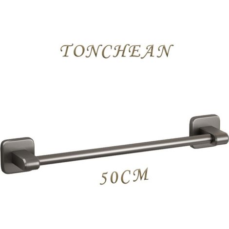 Porte-serviettes anneau mural 50 cm gris, sans perçage, en ABS, pour couvercles de casseroles et salle de bain (1/5)
