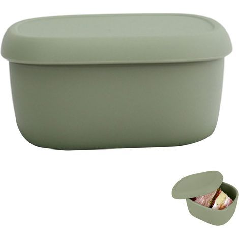 Boîte à bento en silicone - Vert sauge - Grand format (1/5)