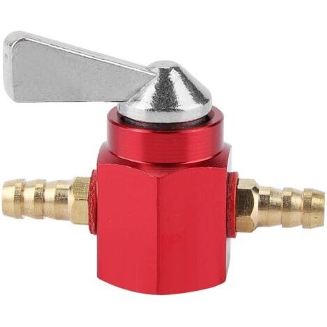 Compatible avec les robinets d'essence de 8 mm — Robinet d'arrêt de réservoir intégré — Robinet de réservoir d'essence pour moto et VTT (Rouge) (1/5)