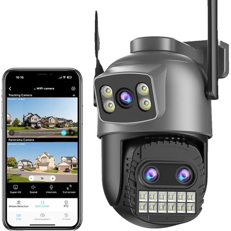 Cámara de seguridad, zoom digital 10X, WiFi de doble banda, zoom 10X de 3 lentes, enchufe EU-C (1/2)