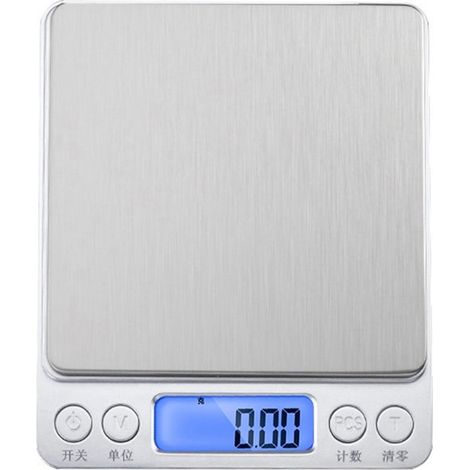 Elektronische Küchenwaage, 0,1 g, hohe Präzision, tragbar, LCD-Display, für Lebensmittel und Schmuck (1/5)