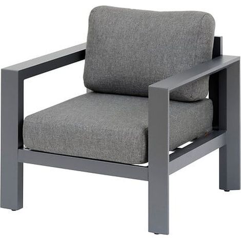 Fauteuil de salon de jardin Évasion graphite polyester et aluminium - Hespéride (1/5)