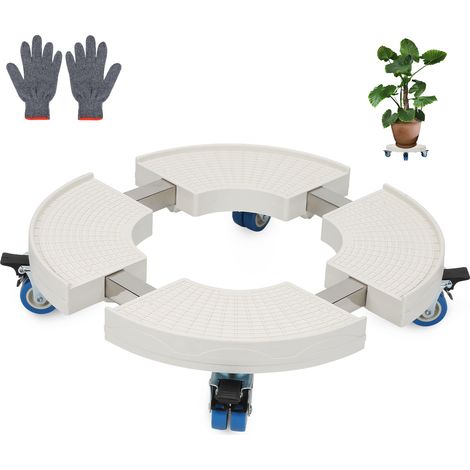 Randaco Rullo per piante rotondo con ruote girevoli 360° pannello in antiscivolo Misura regolabile 38-52 cm (1/5)