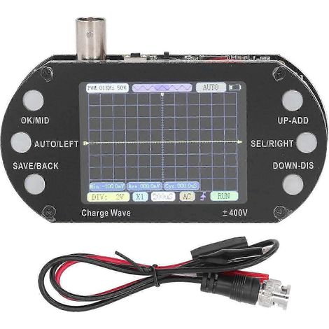 Oscilloscope numérique, fréquence d'échantillonnage de 2,5 MHz, écran TFT de 2,4 pouces, résolution de 320 x 240, compatible avec les signaux électromagnétiques, transistor de haute qualité. WHBYV (1/4)
