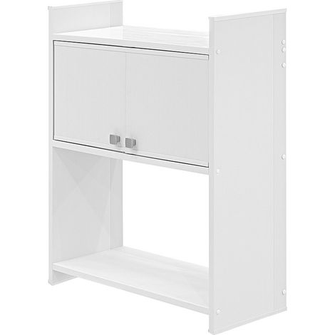 Mobiletto sopra lavatrice in pvc bianco in kit di montaggio (1/5)