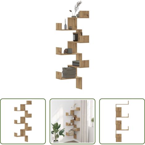 Eckregal - Wand-Eckregal Artisan-Eiche 45x45x147 cm Holzwerkstoff (1/5)