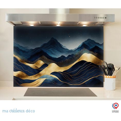 Fond de hotte : Montagnes dorées - Verre trempé - 70 cm - 60 cm (1/5)