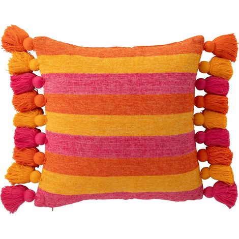 Coussin Déco à Pompons "Polly" 50x50cm Multicolore (1/2)